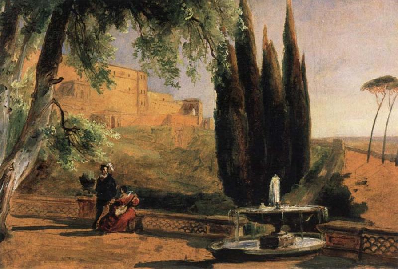 Carl Blechen Park Terrace at Villa d-Este oil painting picture